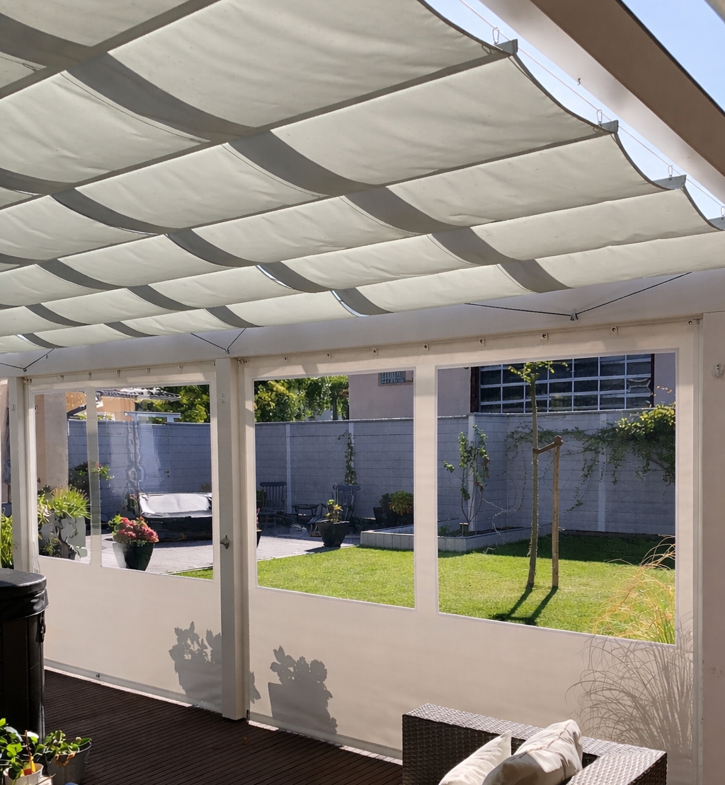 Veranda mit Wetterschutz