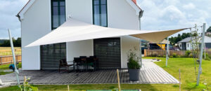 Sonnensegel manuell rollbar beige